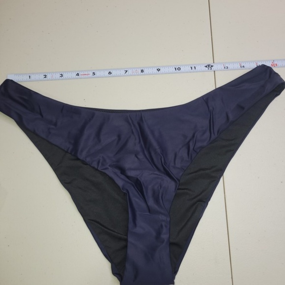 New J.Crew Curved-Waist Cheeky Bikini Bottom Womens L Blue Swim NWT BC125 - Picture 4 of 5